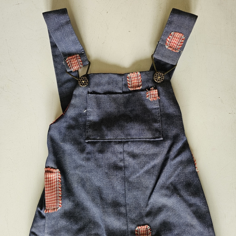 Vintage 1970s Baby Overalls with Patches - Picture 4 of 10